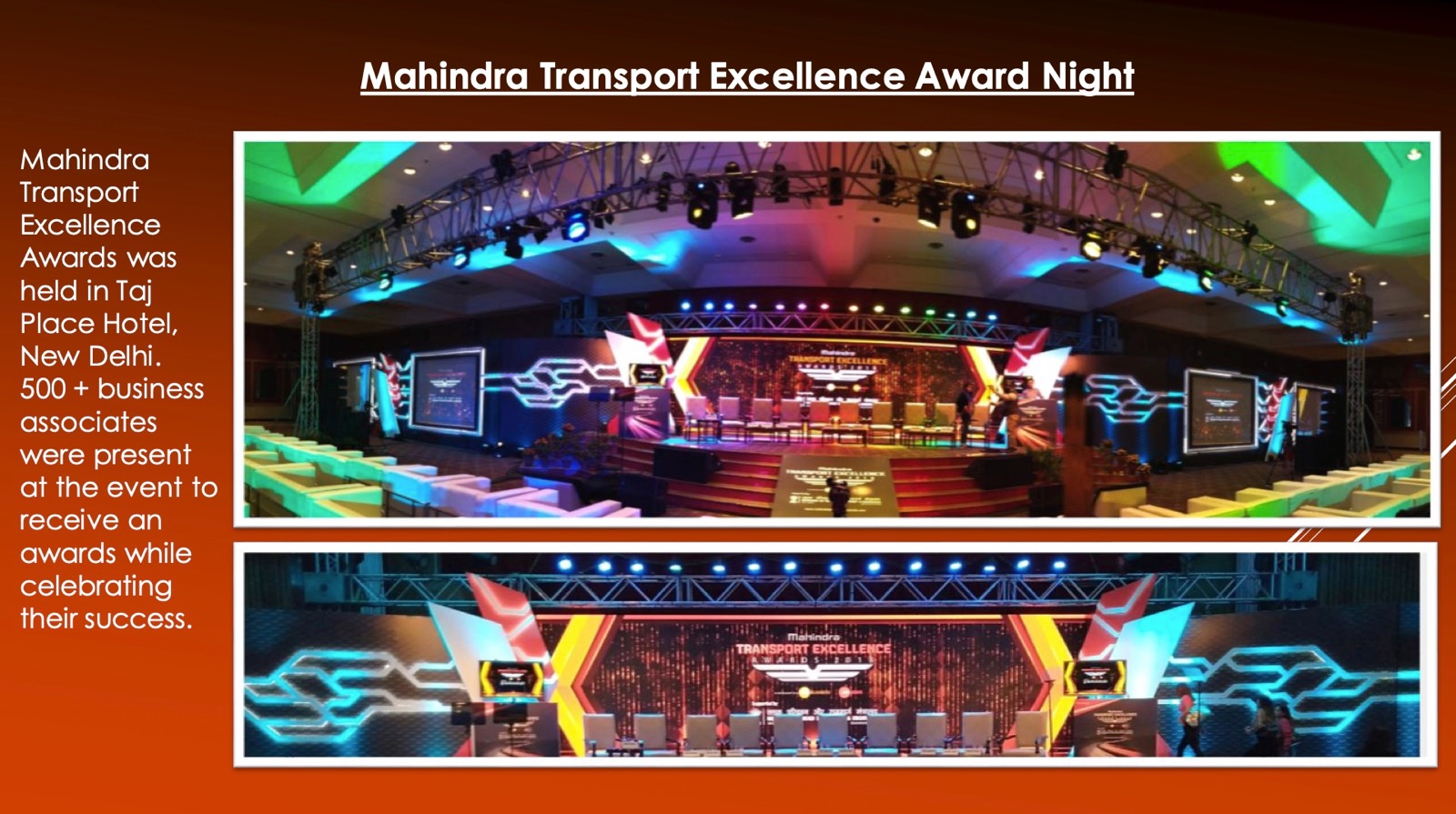 Mahindra Transport Excellence Award Night at Taj Palace, New Delhi